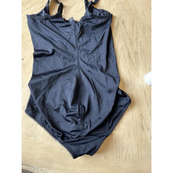 Slimming Tummy Bodysuit Lingerie Smooth Sexy Black VTG Pinup Marilyn Monroe Sz L - Picture 12 of 16